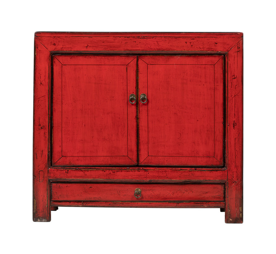 Antique Chinese chest of drawers solid wood red