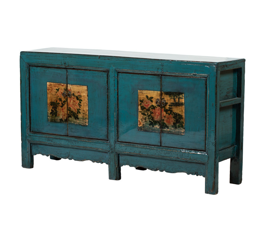 Antikes Sideboard chinesische Kommode blau