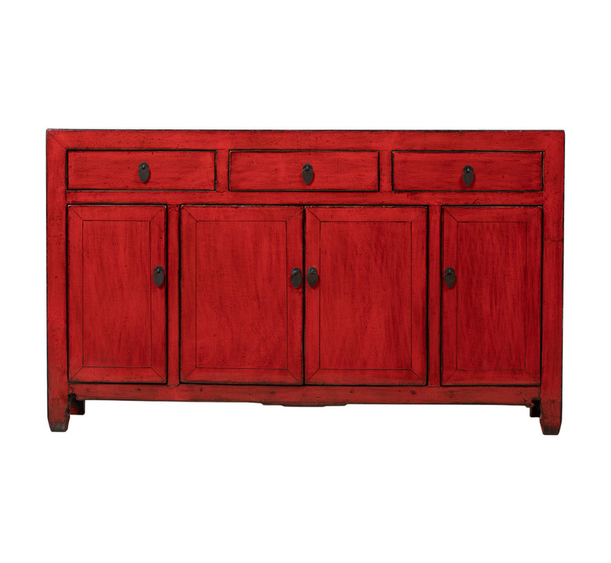 Antikes Sideboard chinesische Kommode rot