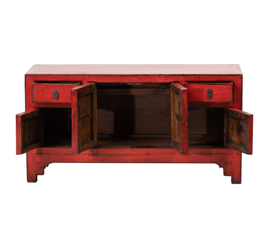 Antique Chinese Lowboard Sideboard Antique Red