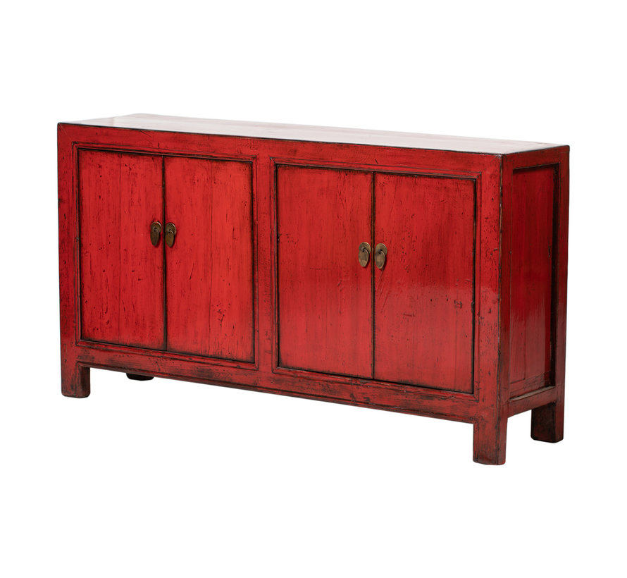 Antikes Sideboard chinesische Kommode rot