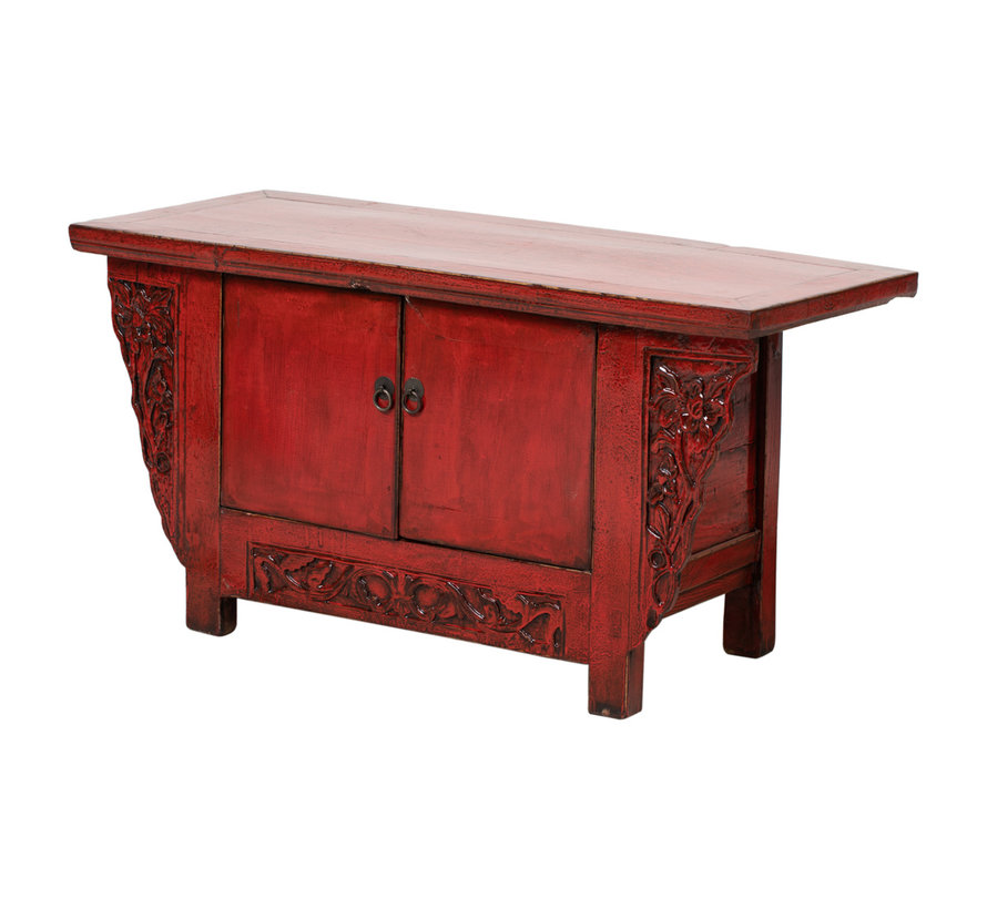 Antique Chinese Lowboard Sideboard Antique Red