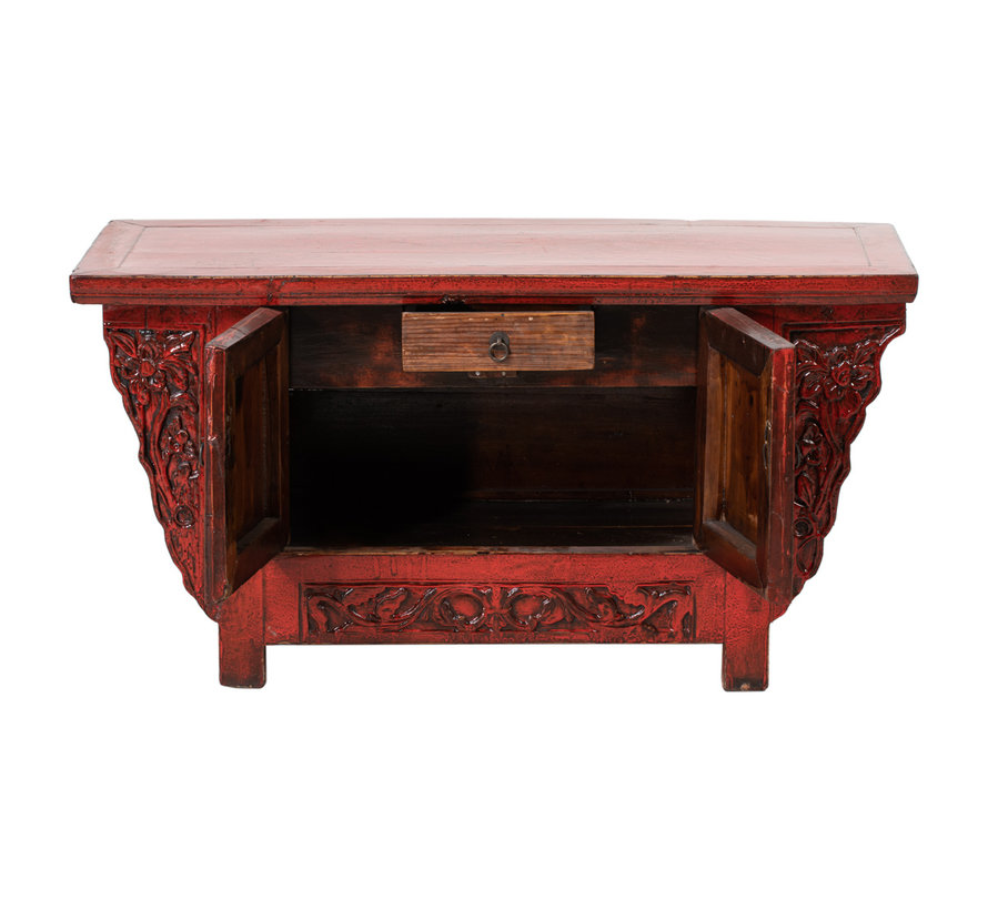 Antique Chinese Lowboard Sideboard Antique Red
