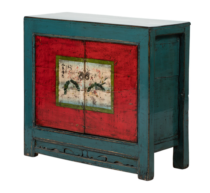 Antique chinese cabinet solid wood painted