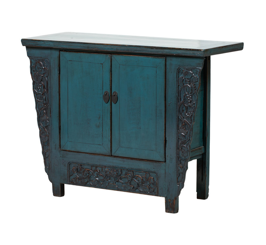 antique  chinese cabinet blue
