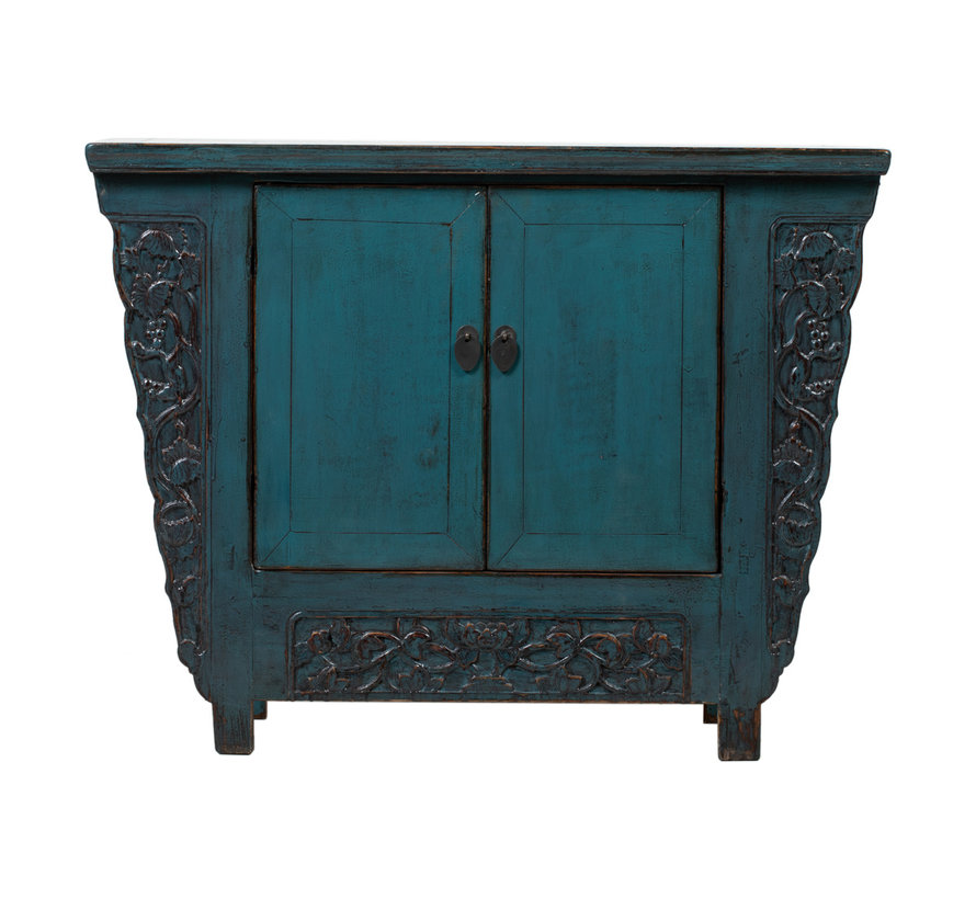antique  chinese cabinet blue