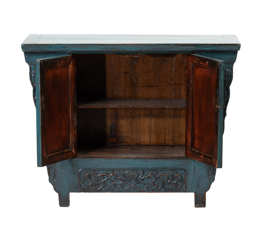antique  chinese cabinet blue