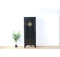 Chinesischer Hochzeitschrank 2 Türen 1 Schublade schwarz