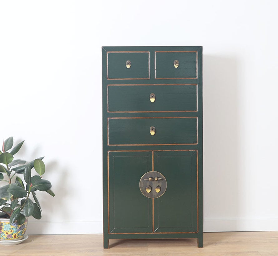 Chinese dresser sideboard 4 Schubladen 2 doors fir green