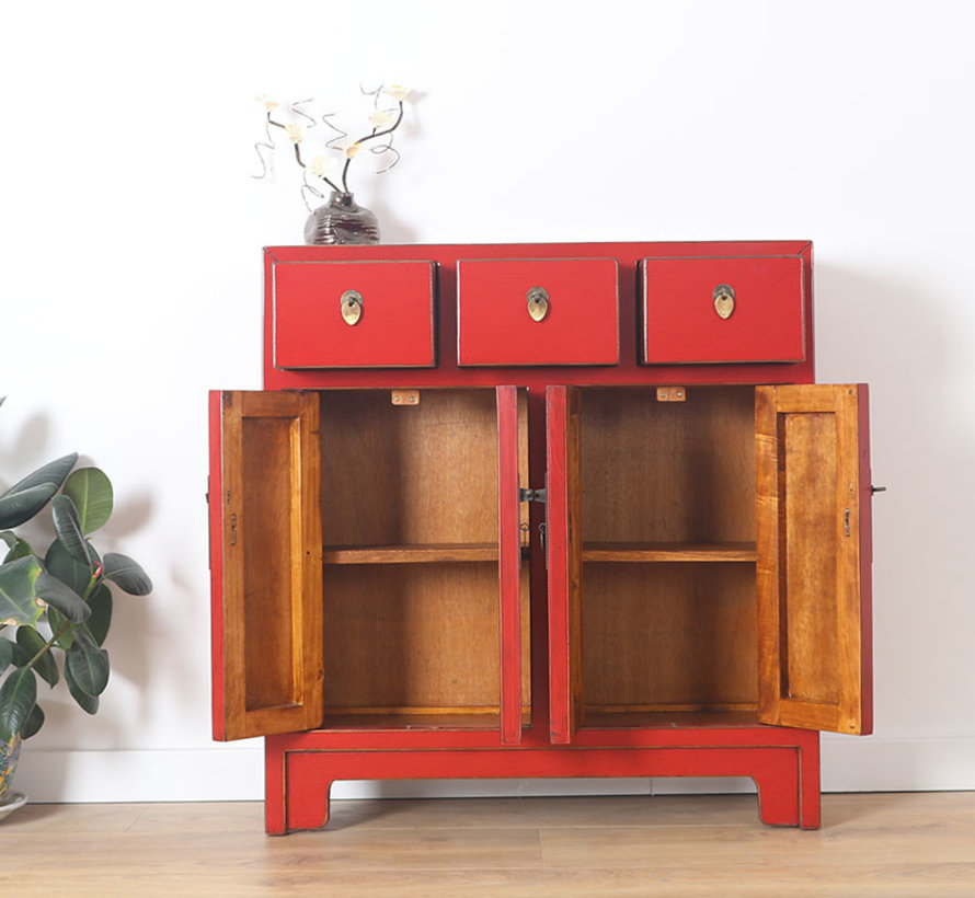 Chinese dresser 25 cm Deep Oriental / Asian style red