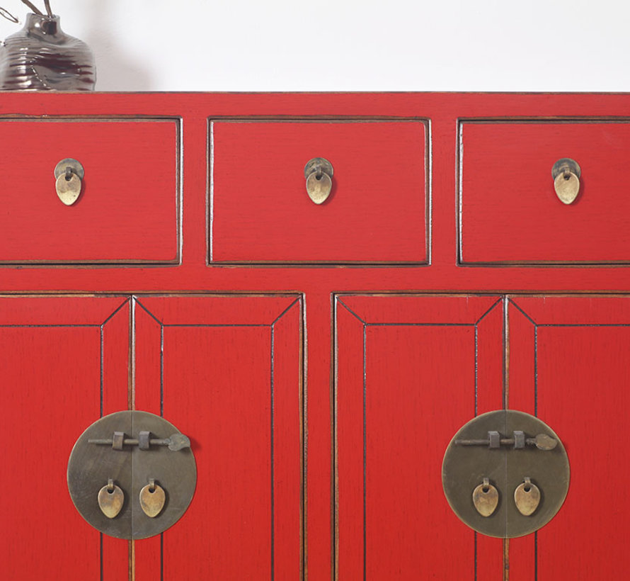 Chinese dresser 25 cm Deep Oriental / Asian style red