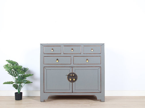 Yajutang china cabinet 2 doors 5 drawers RAL7005