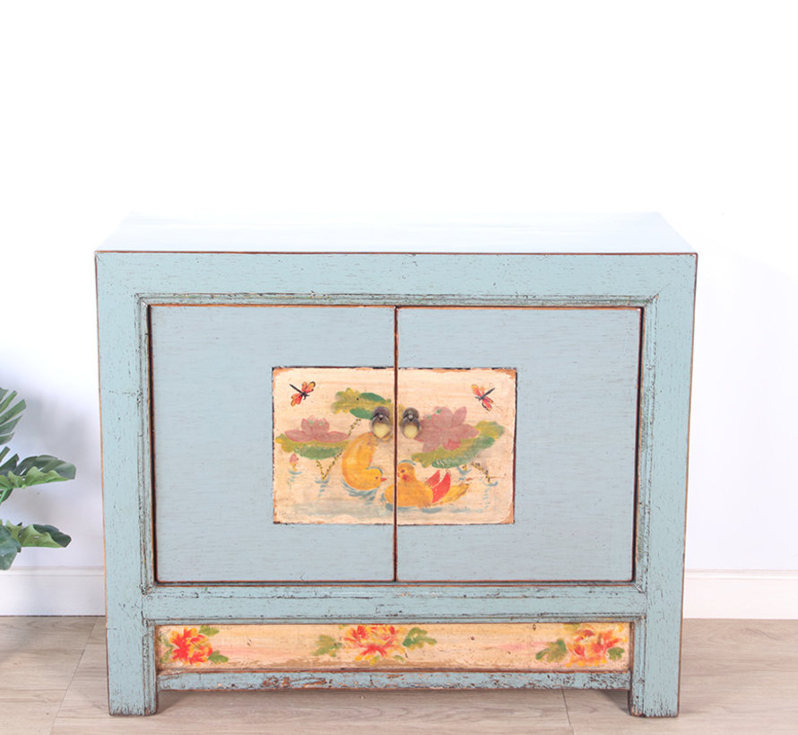 Antique chinese cabinet solid wood painted