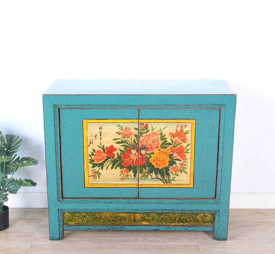 Antique chinese cabinet solid wood painted