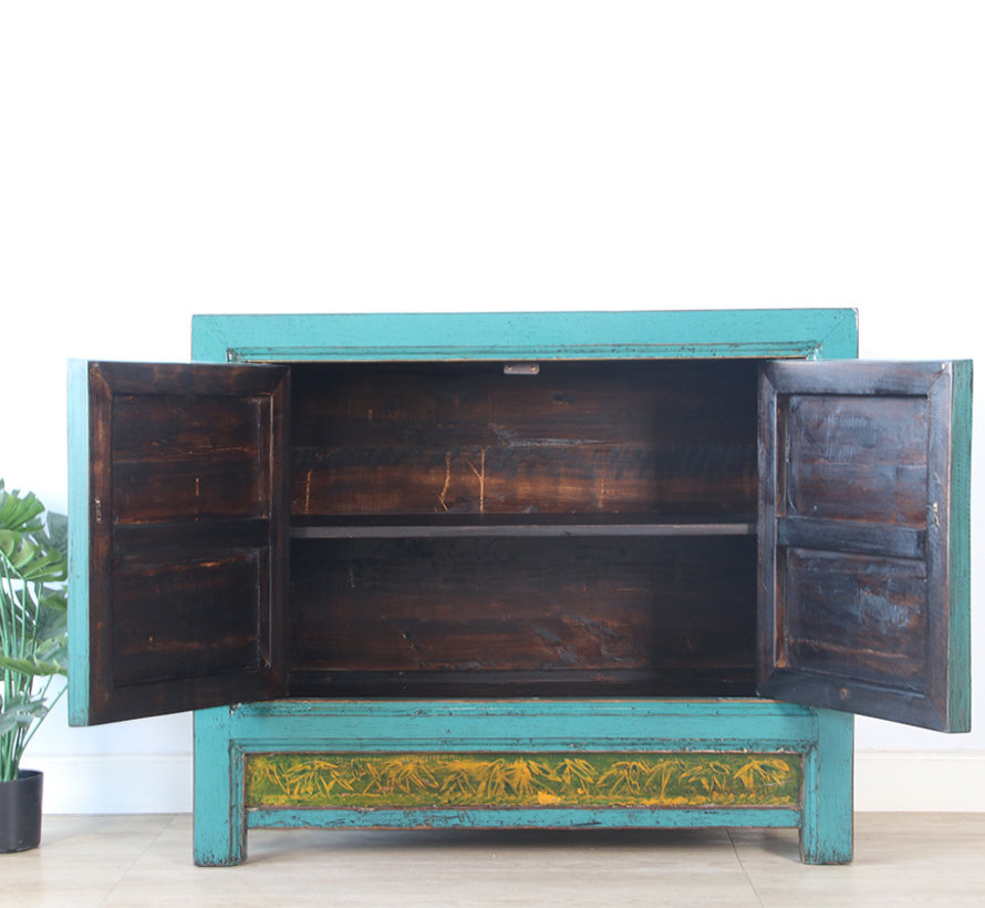 Antique chinese cabinet solid wood painted