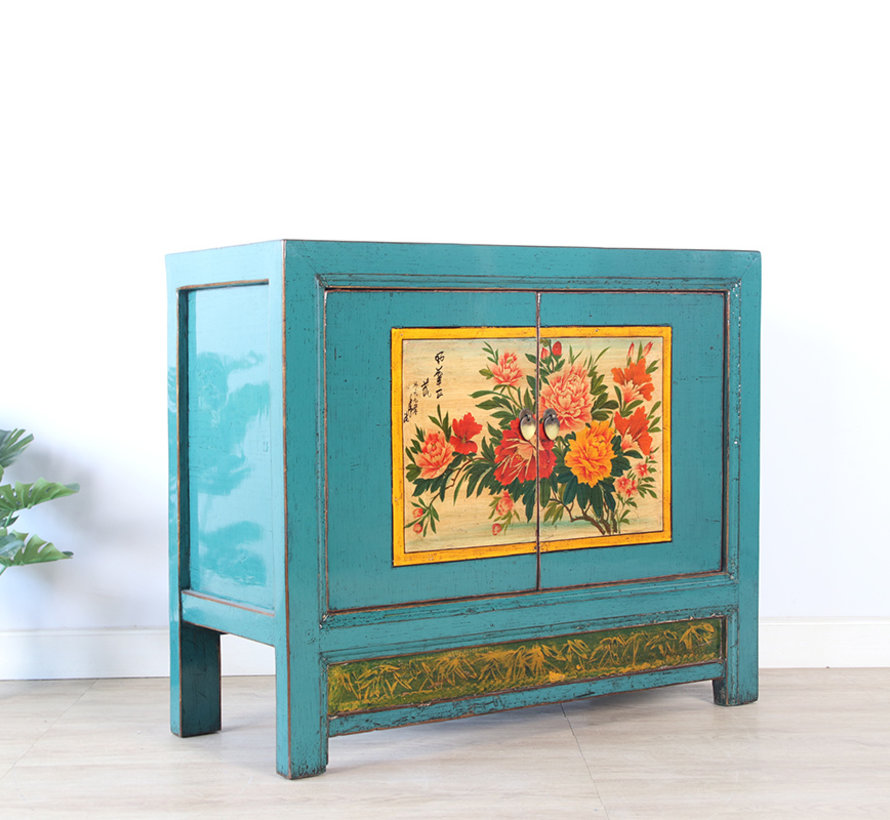 Antique chinese cabinet solid wood painted
