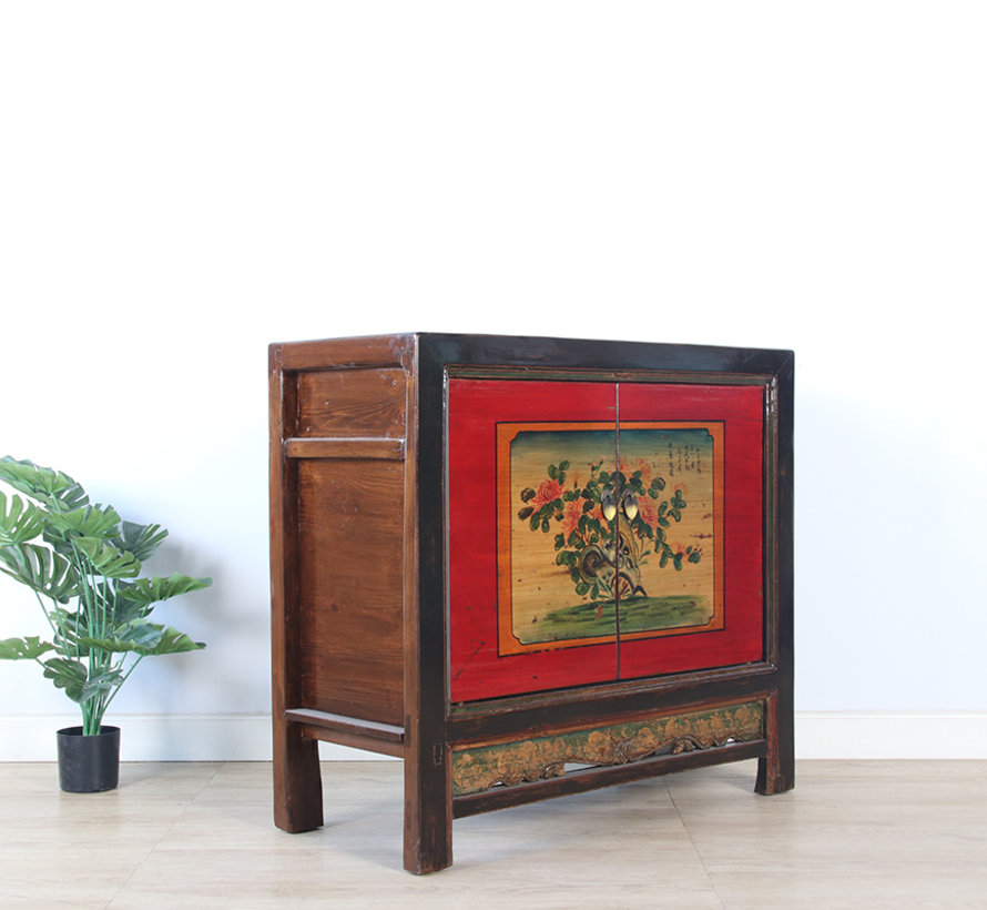 Antique chinese cabinet solid wood painted
