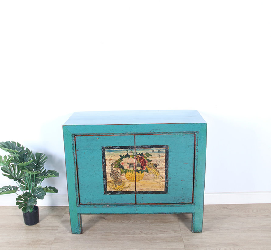 Antique chinese cabinet solid wood painted