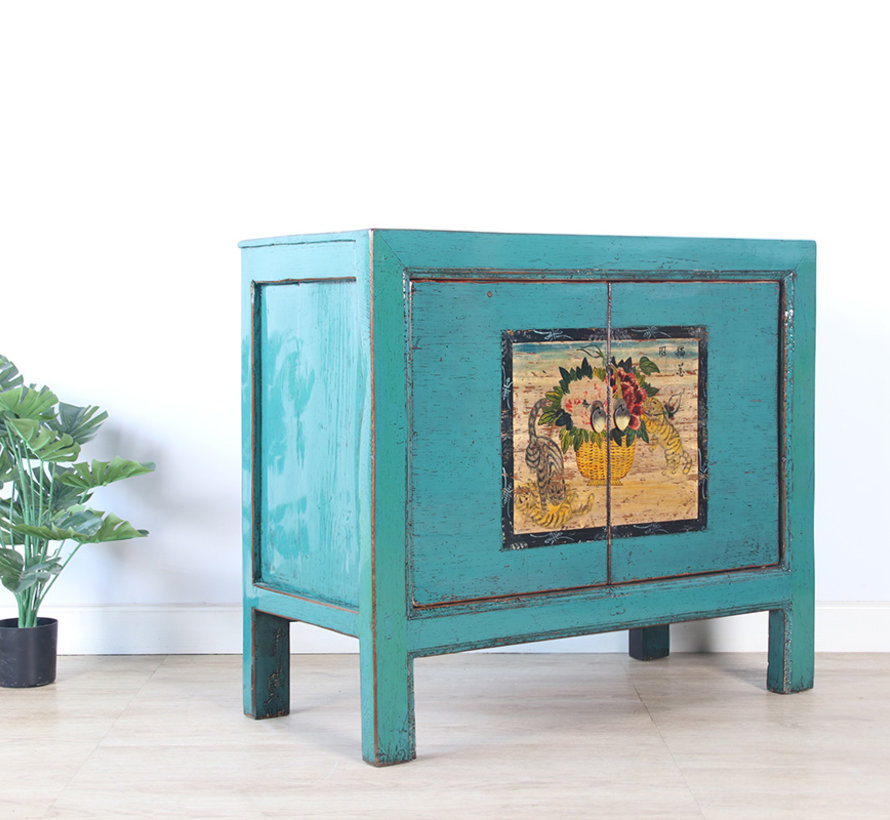 Antique chinese cabinet solid wood painted