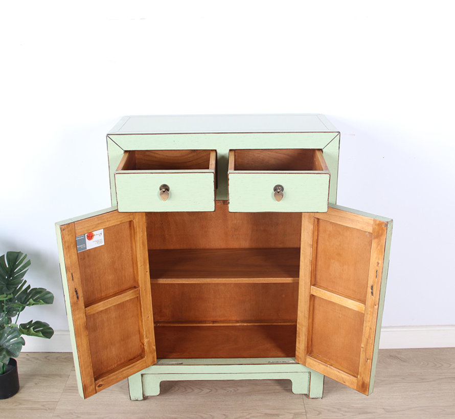 Chinese chest of drawers Oriental / Asian mint RAL6019