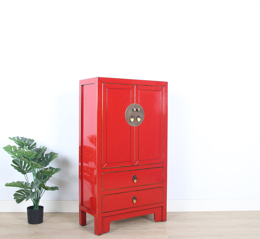 Chinese dresser sideboard 2 drawers 2 doors red