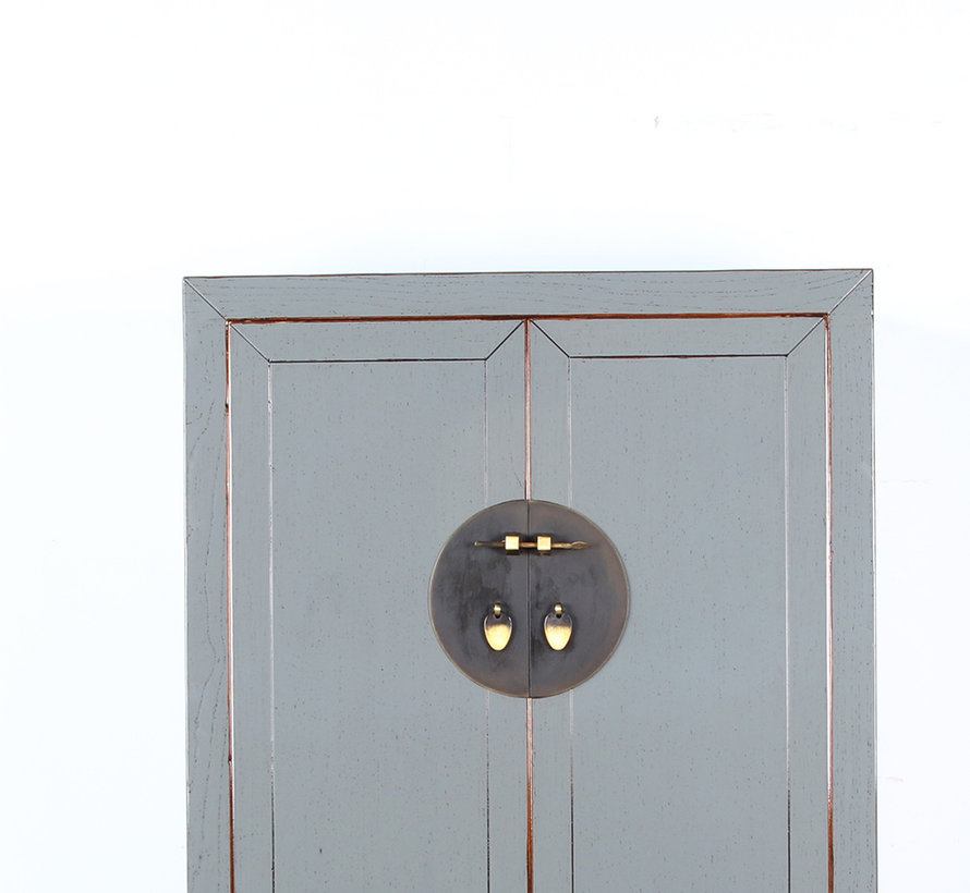 Schuhschrank Chinesischer Hochzeitsschrank 2 Türen grau  RAL7005