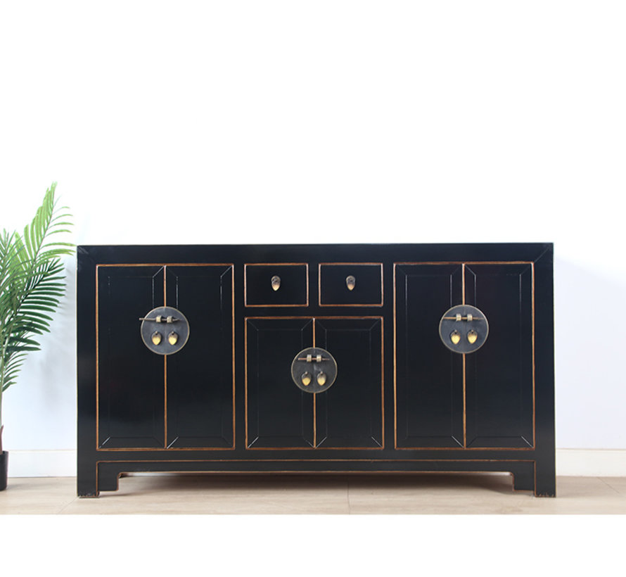 Chinese dresser sideboard 6 Türen 2 Schubladen black - Copy