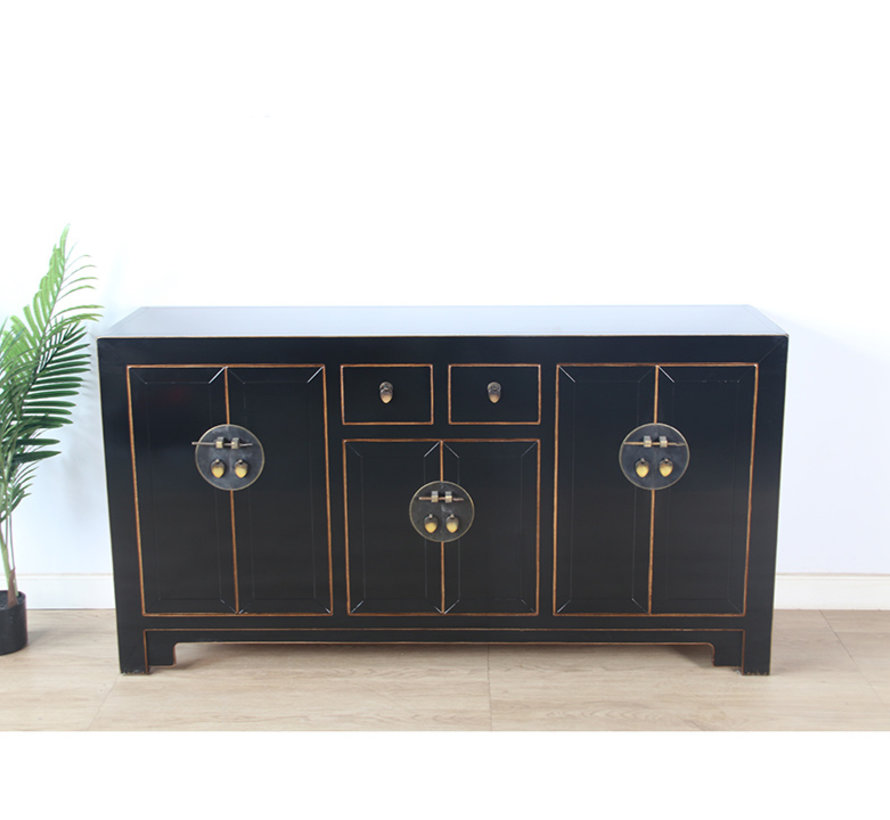 Chinese dresser sideboard 6 Türen 2 Schubladen black - Copy