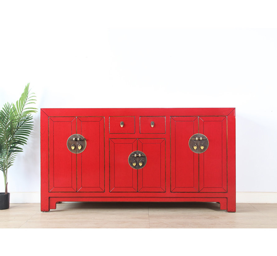 Chinese dresser sideboard 6 Türen 2 Schubladen red