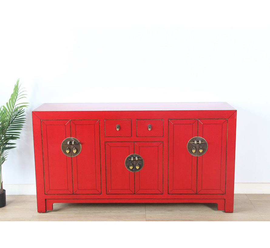 Chinese dresser sideboard 6 Türen 2 Schubladen red