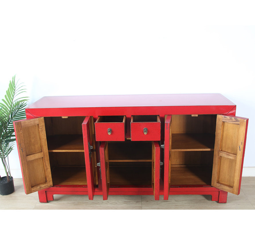 Chinese dresser sideboard 6 Türen 2 Schubladen red