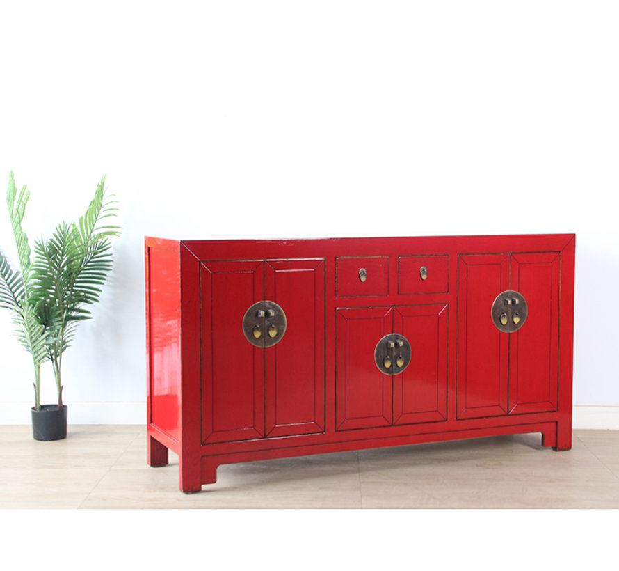 Chinese dresser sideboard 6 Türen 2 Schubladen red