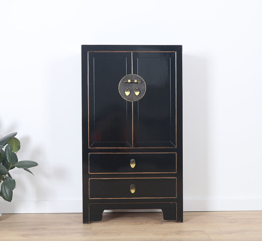 Chinese dresser sideboard 2 drawers 2 doors black