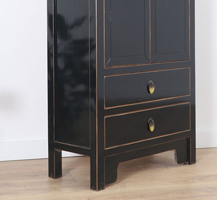 Chinese dresser sideboard 2 drawers 2 doors black