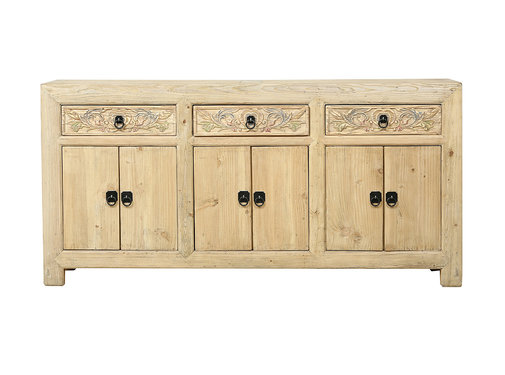 Yajutang natur Sideboard 6 Türen 3 Schubladen