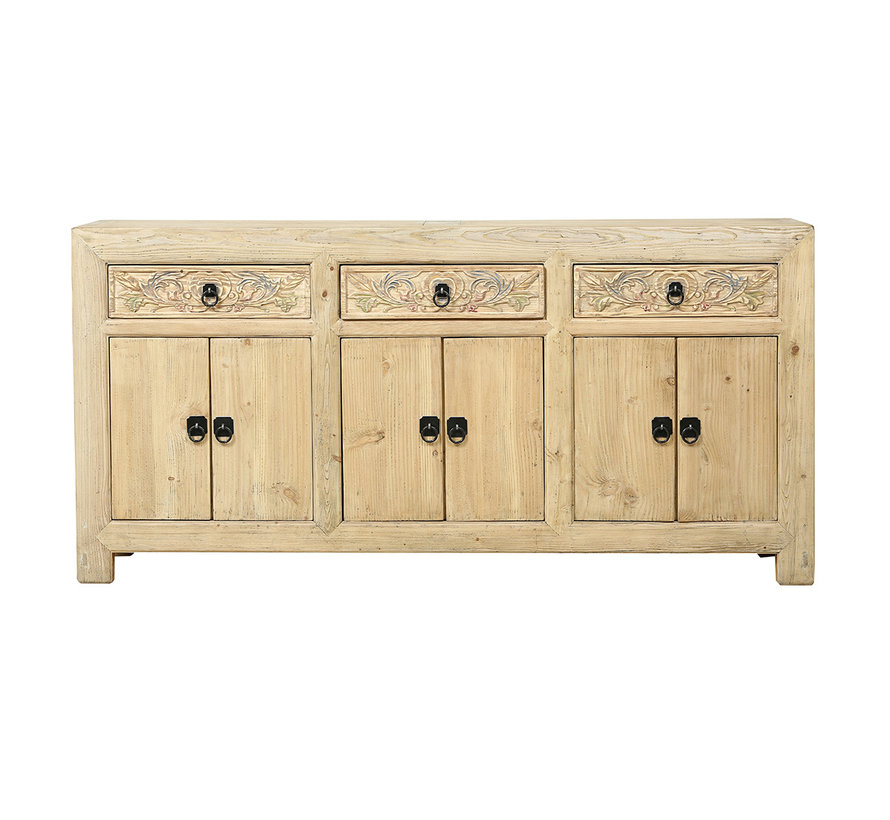 natur Sideboard aus China 6 Türen 3 Schubladen Naturholz