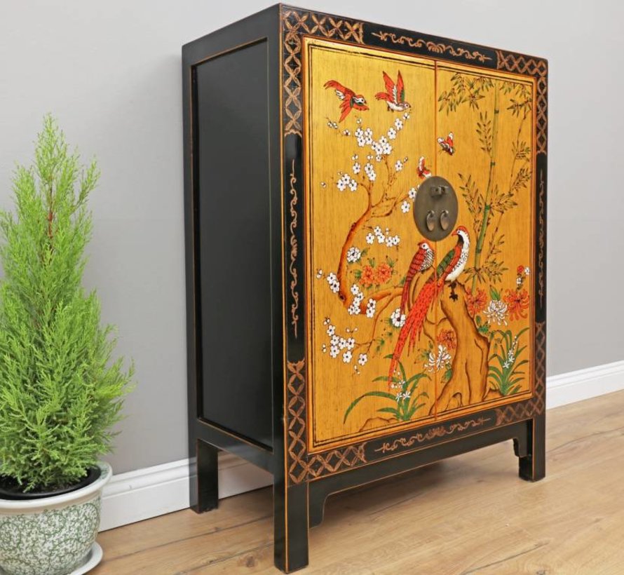 Chest of drawers Phoenix black with gold