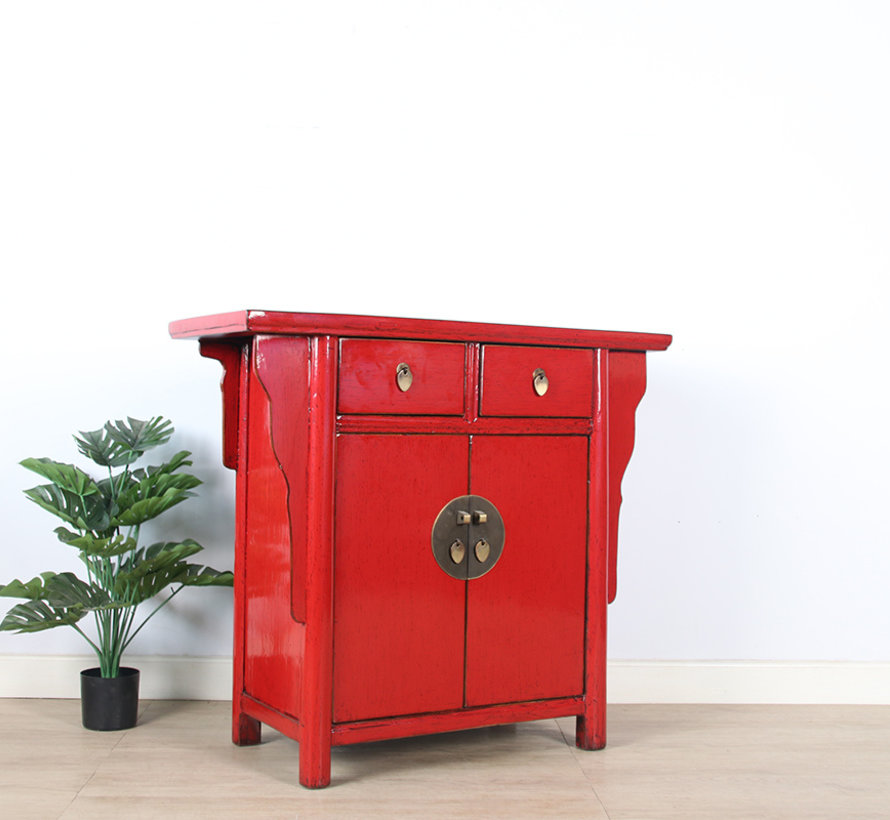 Antique chinese cabinet solid wood red