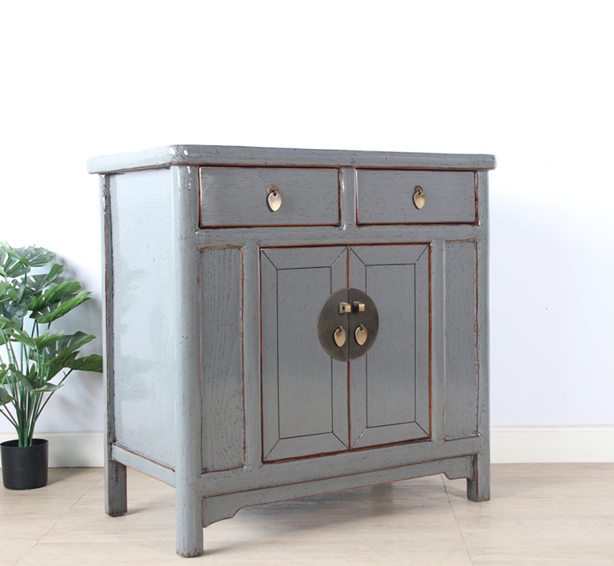 Antique chinese cabinet solid wood gray