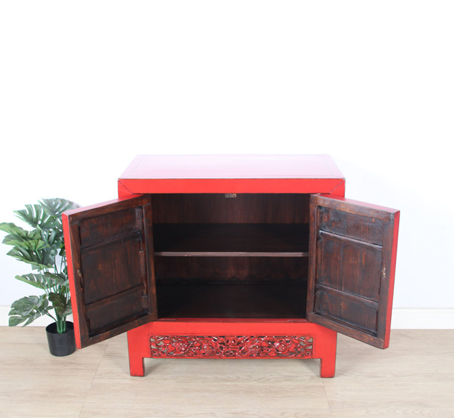 Antique chinese cabinet solid wood red