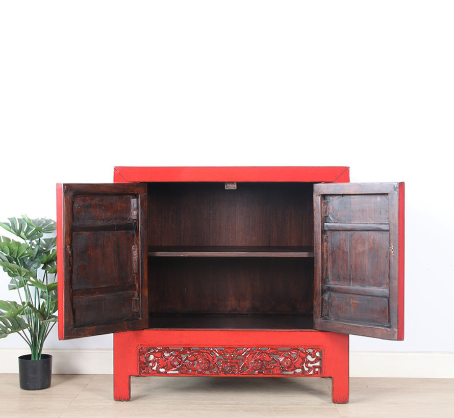 Antique chinese cabinet solid wood red