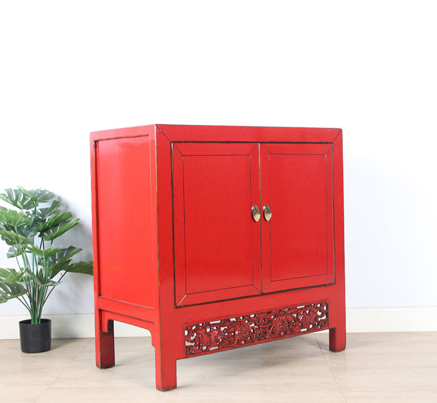 Antique chinese cabinet solid wood red