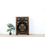 Chinese chest of drawers with hand-painted Yinyang lucky symbol black
