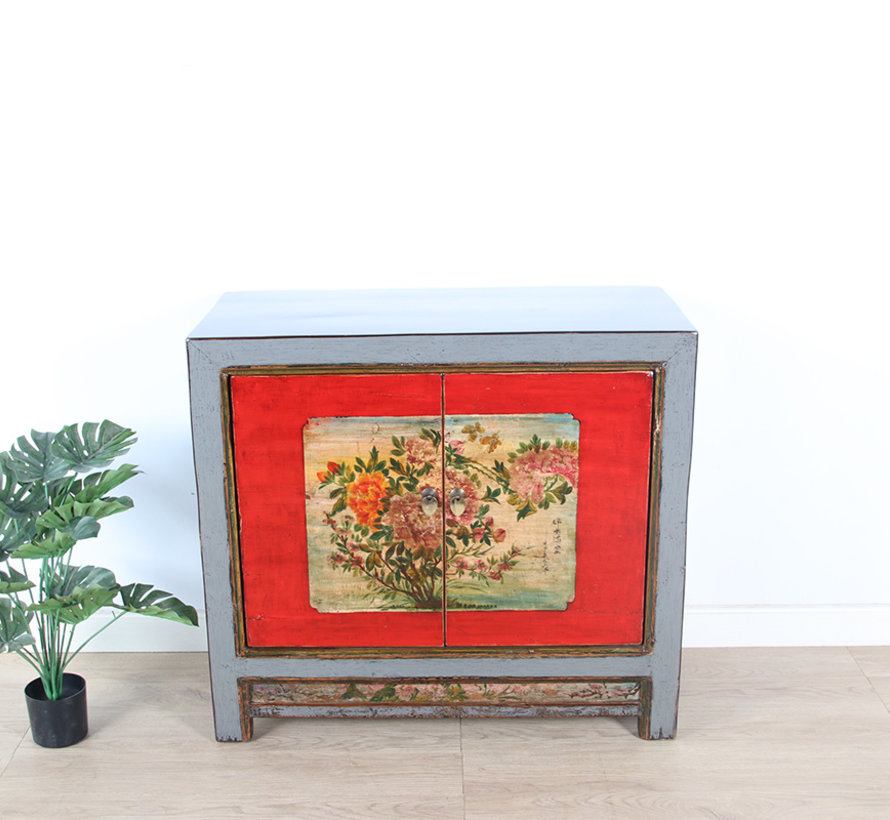Antique chinese cabinet solid wood painted