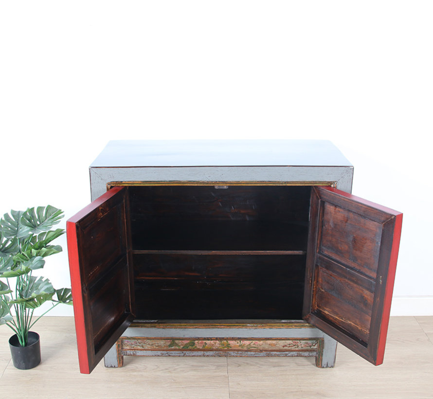 Antique chinese cabinet solid wood painted