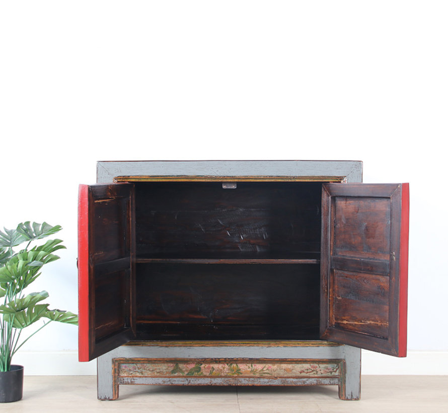 Antique chinese cabinet solid wood painted