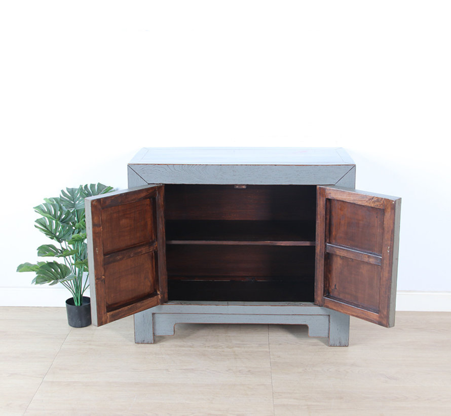 Antique chinese cabinet solid wood gray  RAL7005