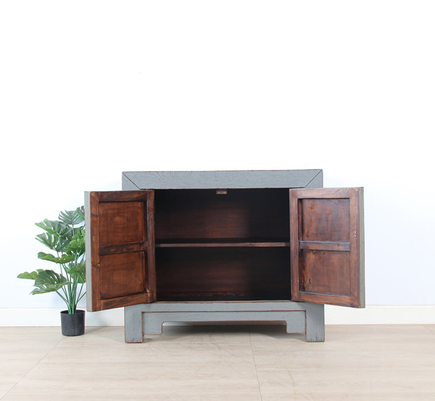 Antique chinese cabinet solid wood gray  RAL7005