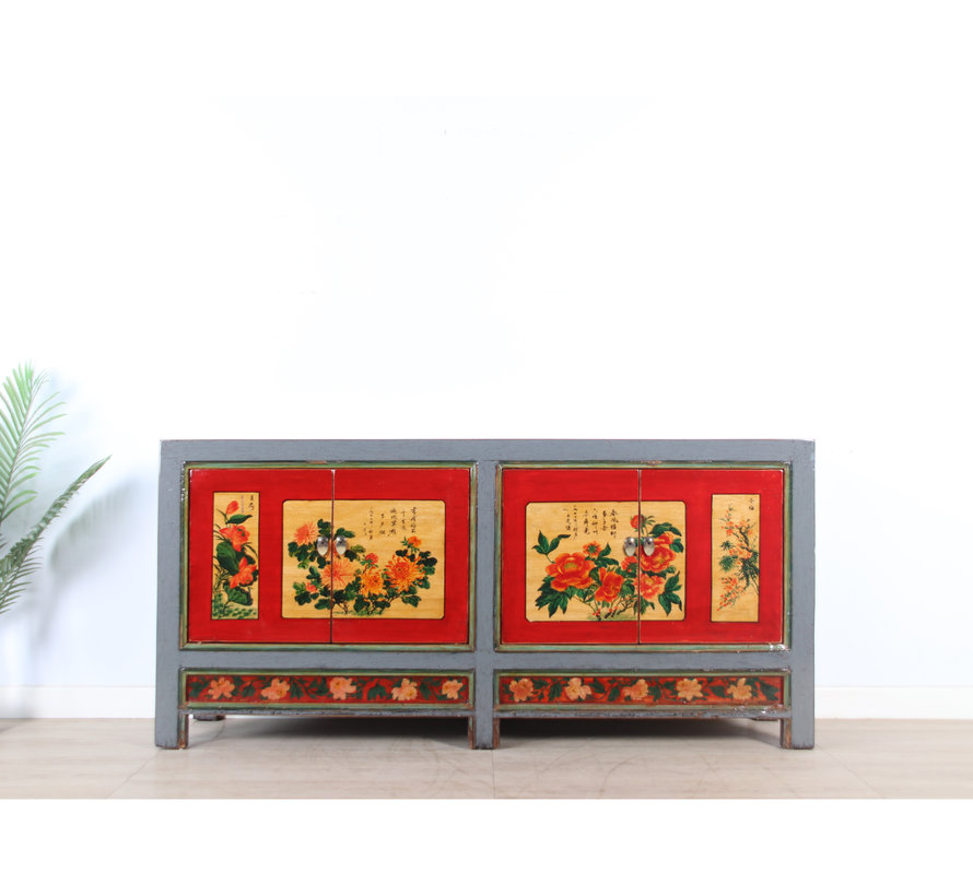 Antique chinese cabinet solid wood painted