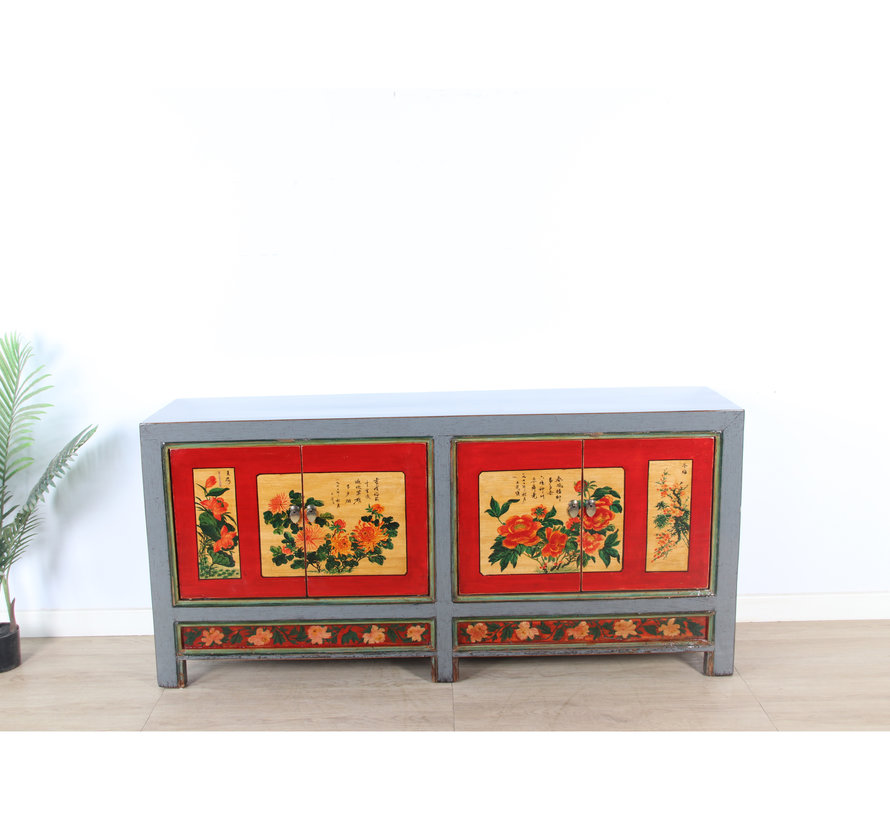 Antique chinese cabinet solid wood painted